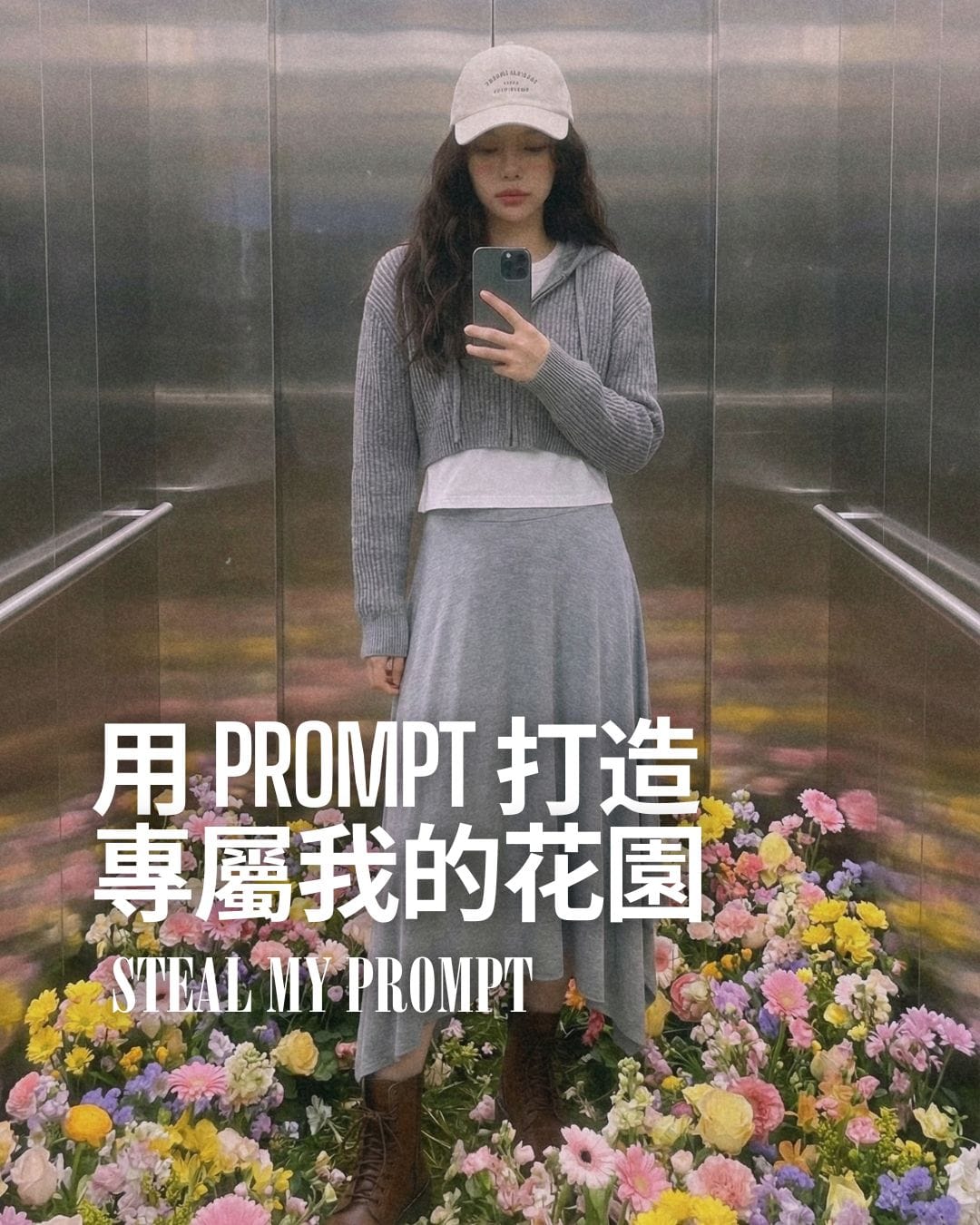 電梯裡也有超美花海？打造你的專屬花園就靠這個Prompt！